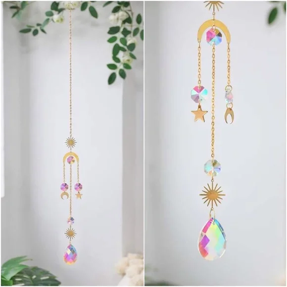 Boho Gold tone Star Sun Moon Wall Decor - Picture 2 of 3